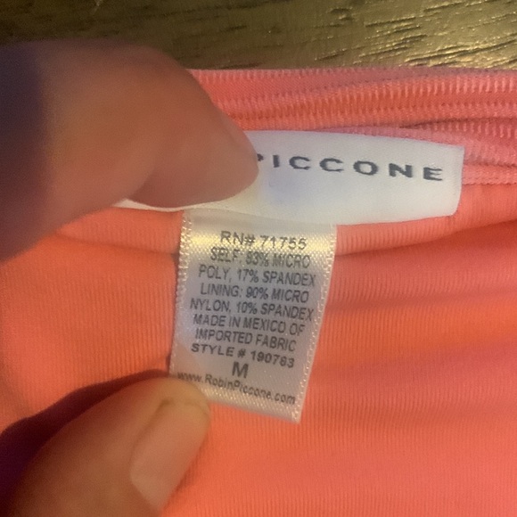 New Robin Piccone Lily Tie Bikini Bottoms 190763 Pink Lemonade Medium - Picture 8 of 14